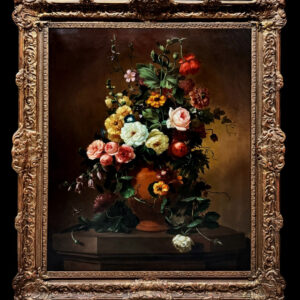 Sebastiaan Theodorus Voorn Boers (1828-1893) - Gran florero con mariposa