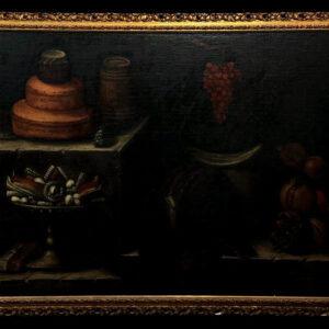 Tomás Yepes (1598-1668) atribuido a - Naturaleza muerta con tarros de mermelada y pasta de membrillo