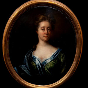 Godfrey Kneller (1646-1743), al estilo de - Retrato de una dama de la corte con un vestido de seda