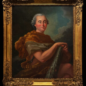 Escuela rococó (c. 1750) - Retrato de un caballero disfrazado de Hércules