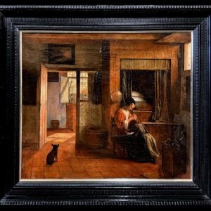 Escuela Europea (circa 1880) – El deber de una madre (según Pieter de Hooch)