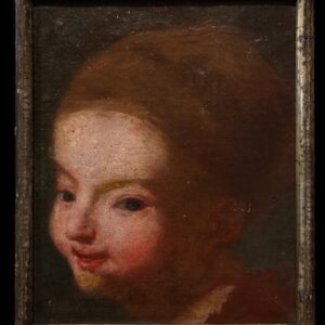 Jean Siméon Chardin (1699-1779), seguidor de - Retrato de un niño con boina marrón
