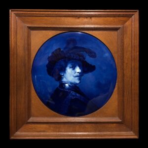 Techo de cerámica con retrato de Rembrandt Van Rijn - Delft, c. 1900