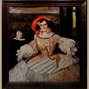 Escuela española (c. 1940) - Retrato de la actriz María Guerrero según Joaquín Sorolla