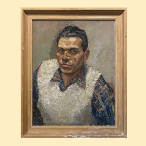 Escuela francesa (años 50) - Retrato de hombre con mirada seria.