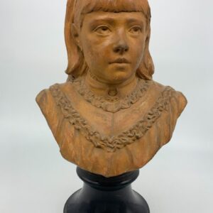 Alphonse I Van Beurden (1854-1938) - Retrato de una joven en terracota