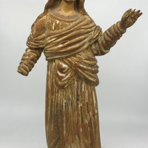 Interesante escultura española de madera del siglo XVIII, 63 cm.