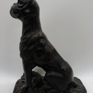 Elegante escultura de bronce de un bulldog - Francia, década de 1950