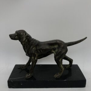 Escultura de retriever bronceado - Francia, mediados del siglo XX