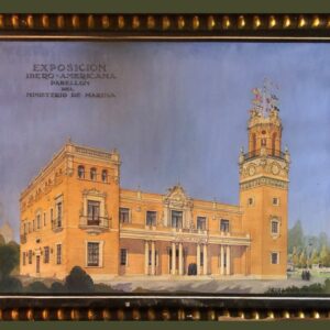 Escuela Española (años 20) - Vista general del Pabellón Naval, Exposición de Sevilla de 1929