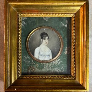 Escuela Imperio (c. 1800) - Interesante miniatura de una joven.