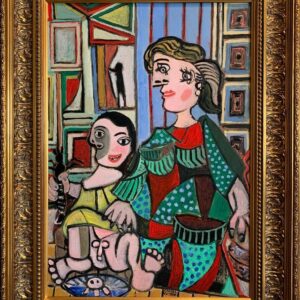 Escuela española contemporánea - La esposa y el hijo del coleccionista