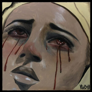 Retrato femenino pop, firmado por Psicosis – Francia, siglo XX